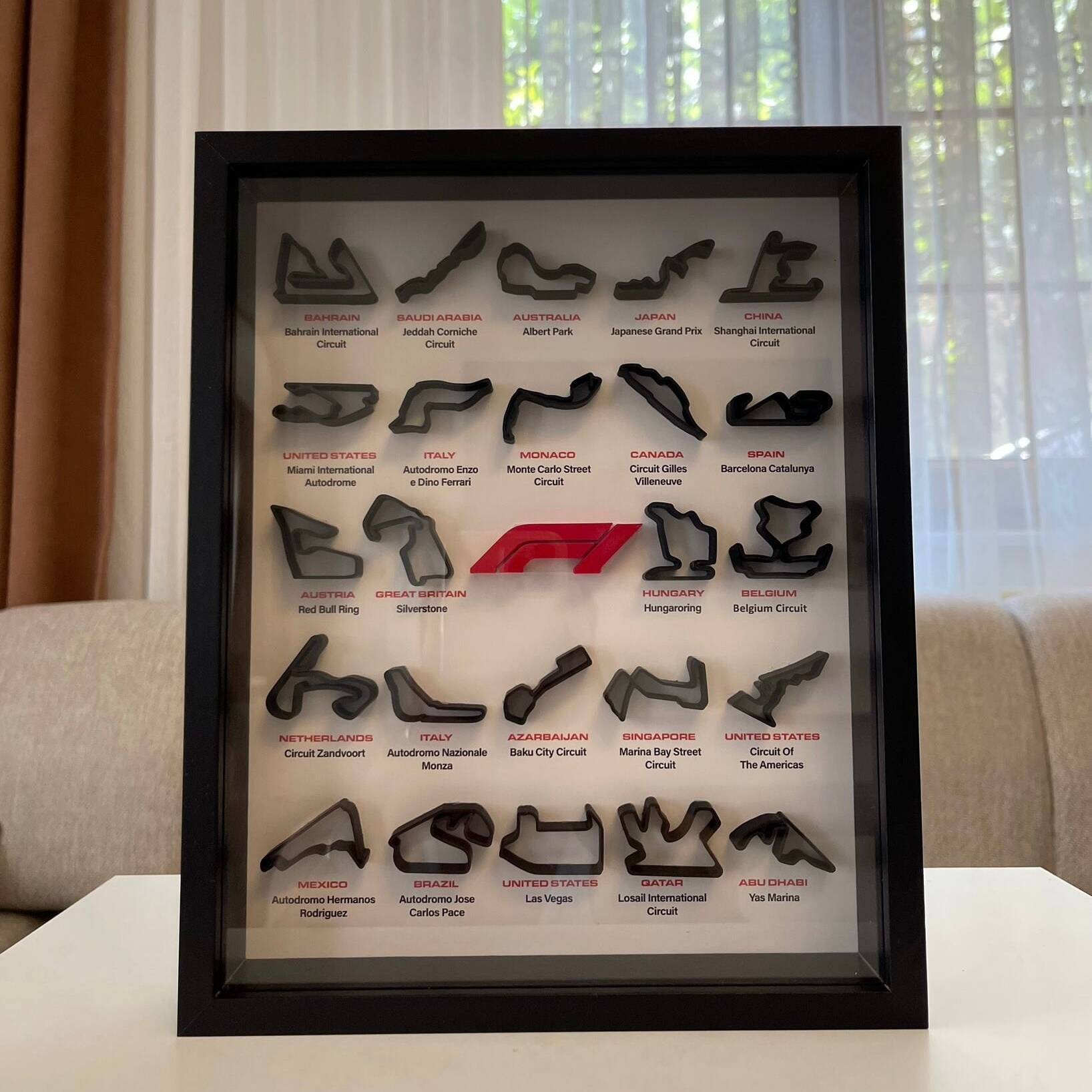 F1 2024 Season Race Tracks - Formula 1 Framed - Formula 1 Collection