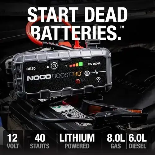 GB70 2000A UltraSafe Jump Starter for 8.0L Gasoline and 6.0L Diesel Engines