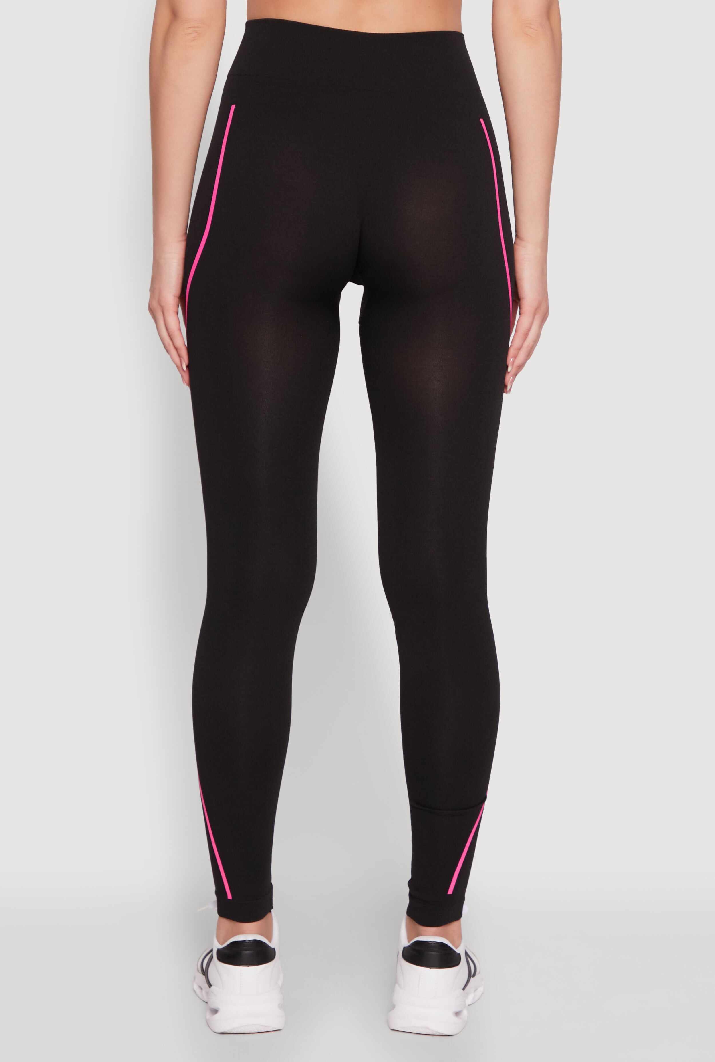 Trendy Contrast Trim High Waisted Leggings