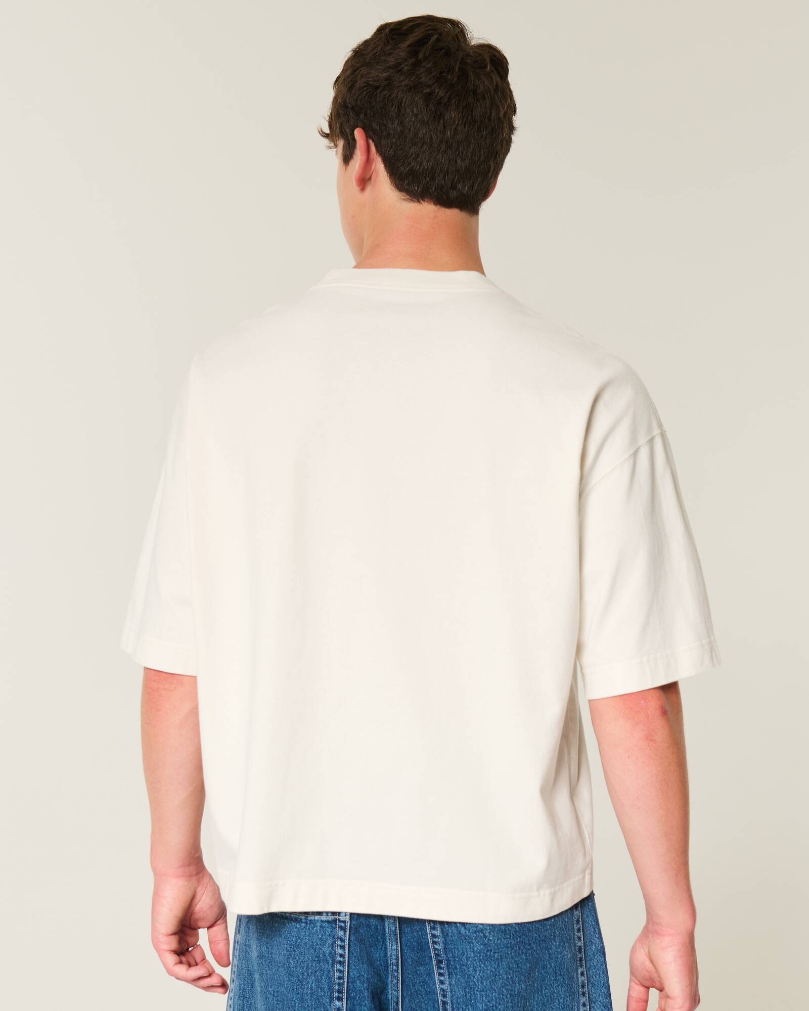 Heavyweight Baggy Crop Varsity Graphic Football Tee
