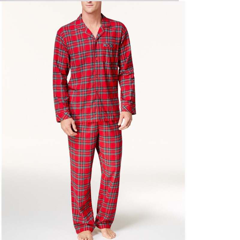 Red Checked Printed Family Matching Pajamas Set