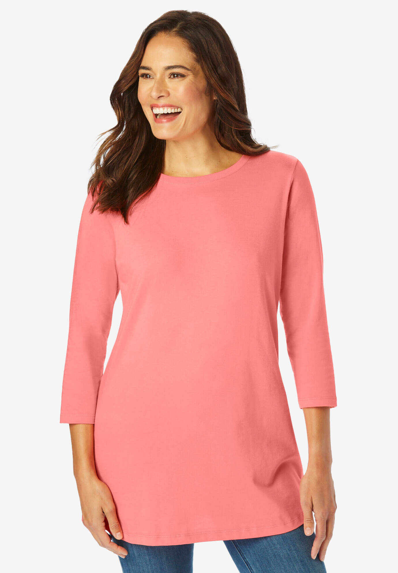 Perfect Three-Quarter Sleeve Crewneck Tee