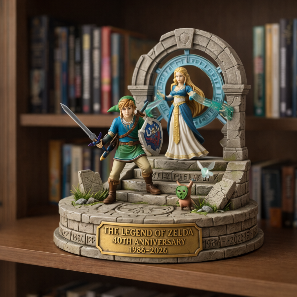 The Legend of Zelda 40th Anniversary Desktop Display
