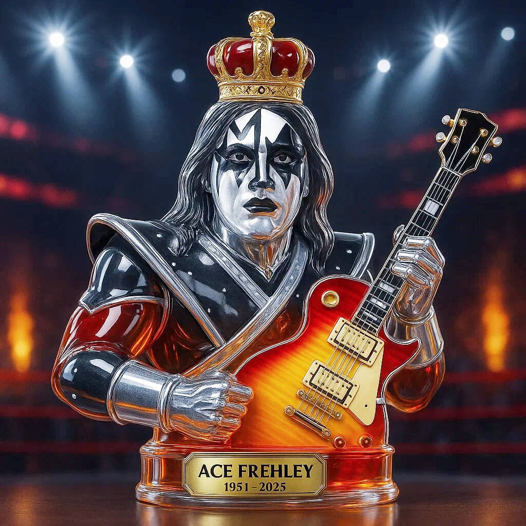 🕯️KISS-ACE FREHLEY COMMEMORATIVE WHISKEY BOTTLE