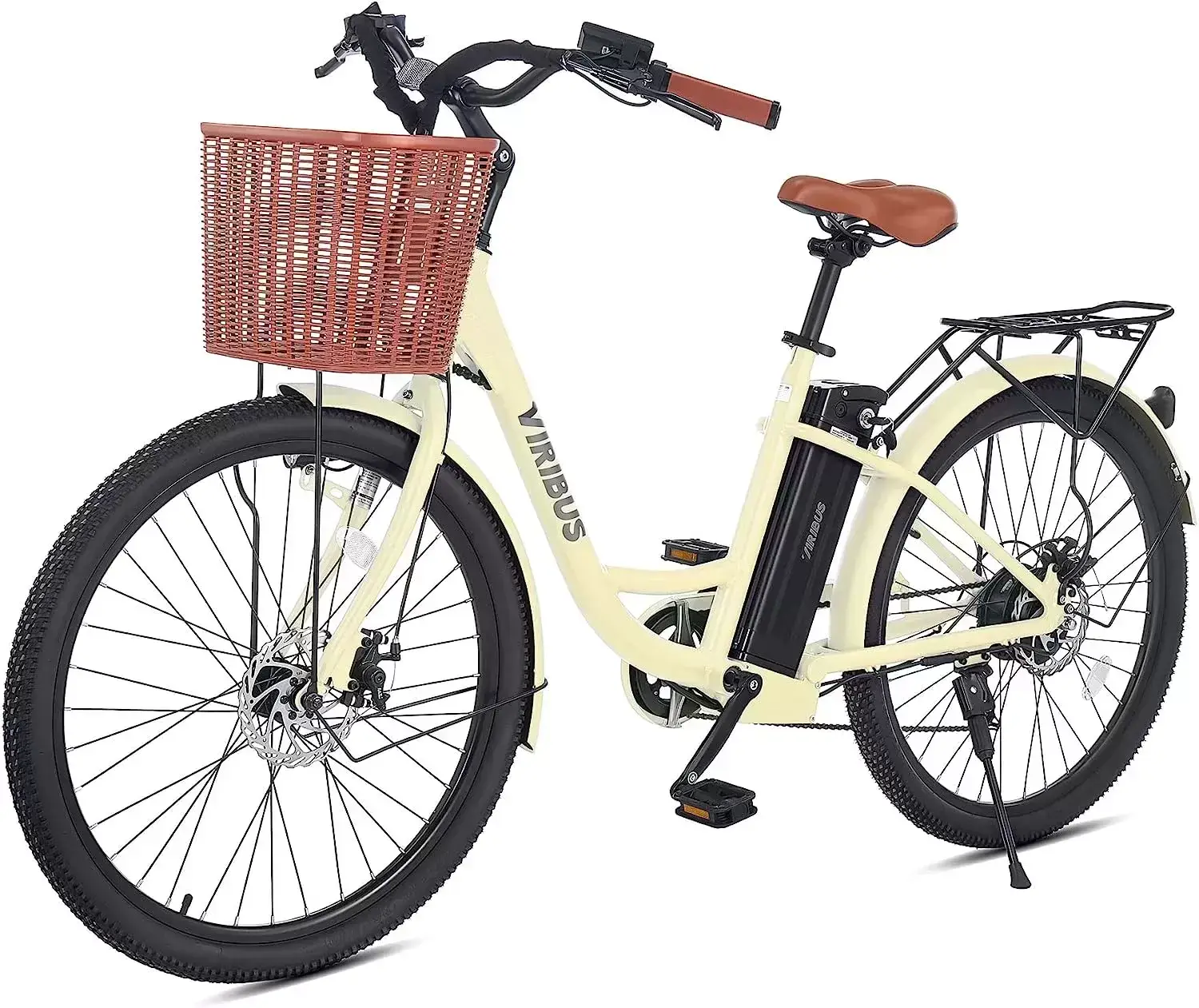 Viribus Electric Bike, Electric Cruiser Bike Adults Women, 25mph 40+ Mile Range 26