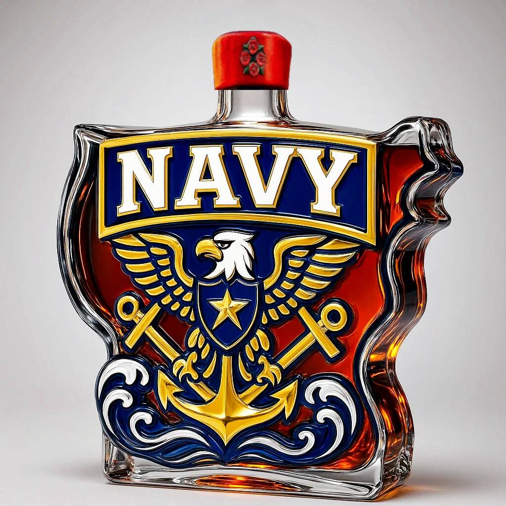 US Navy 250th Anniversary Whiskey Bottle