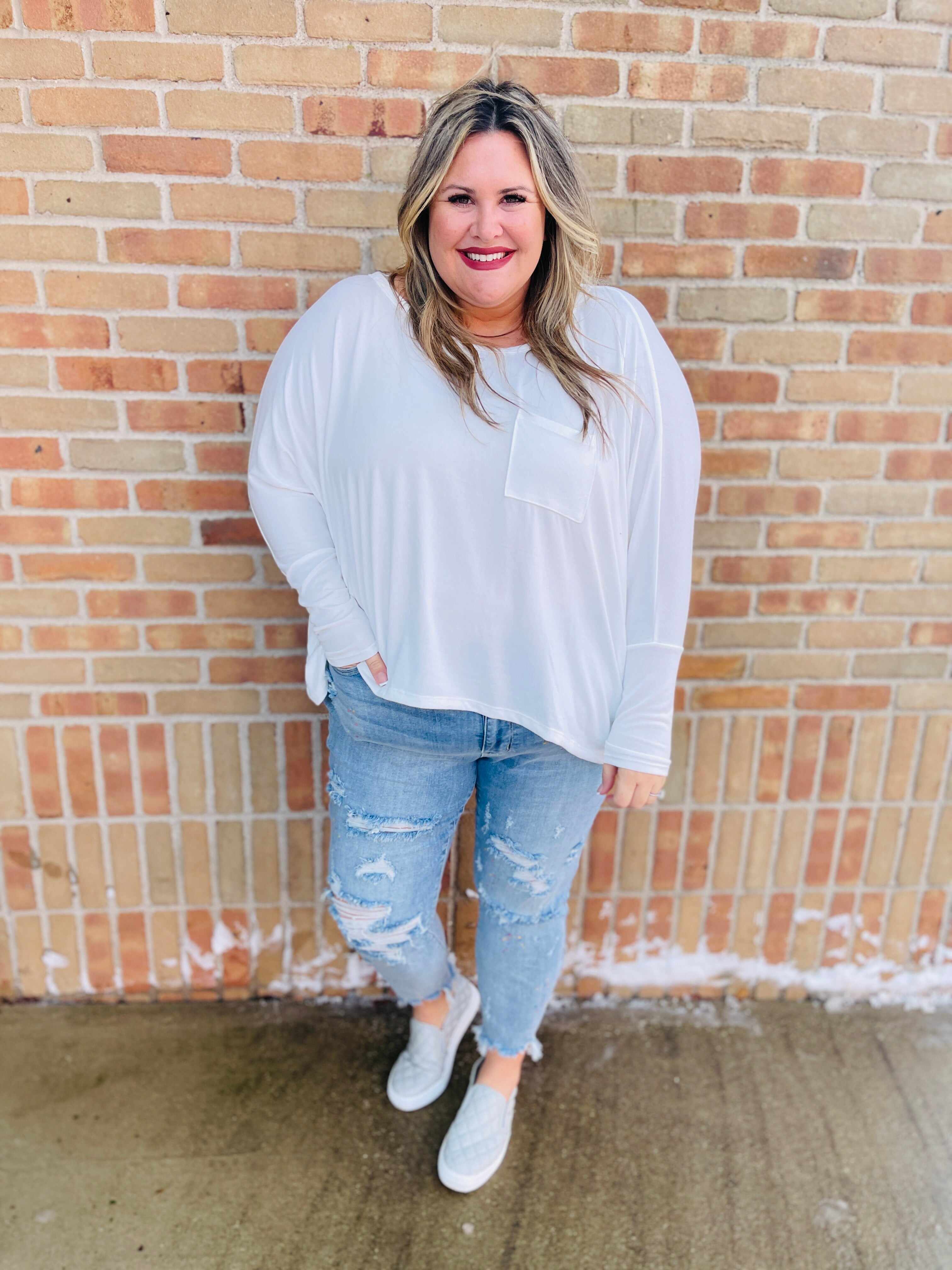Plus/Reg Color Me Happy Boyfriend Jeans