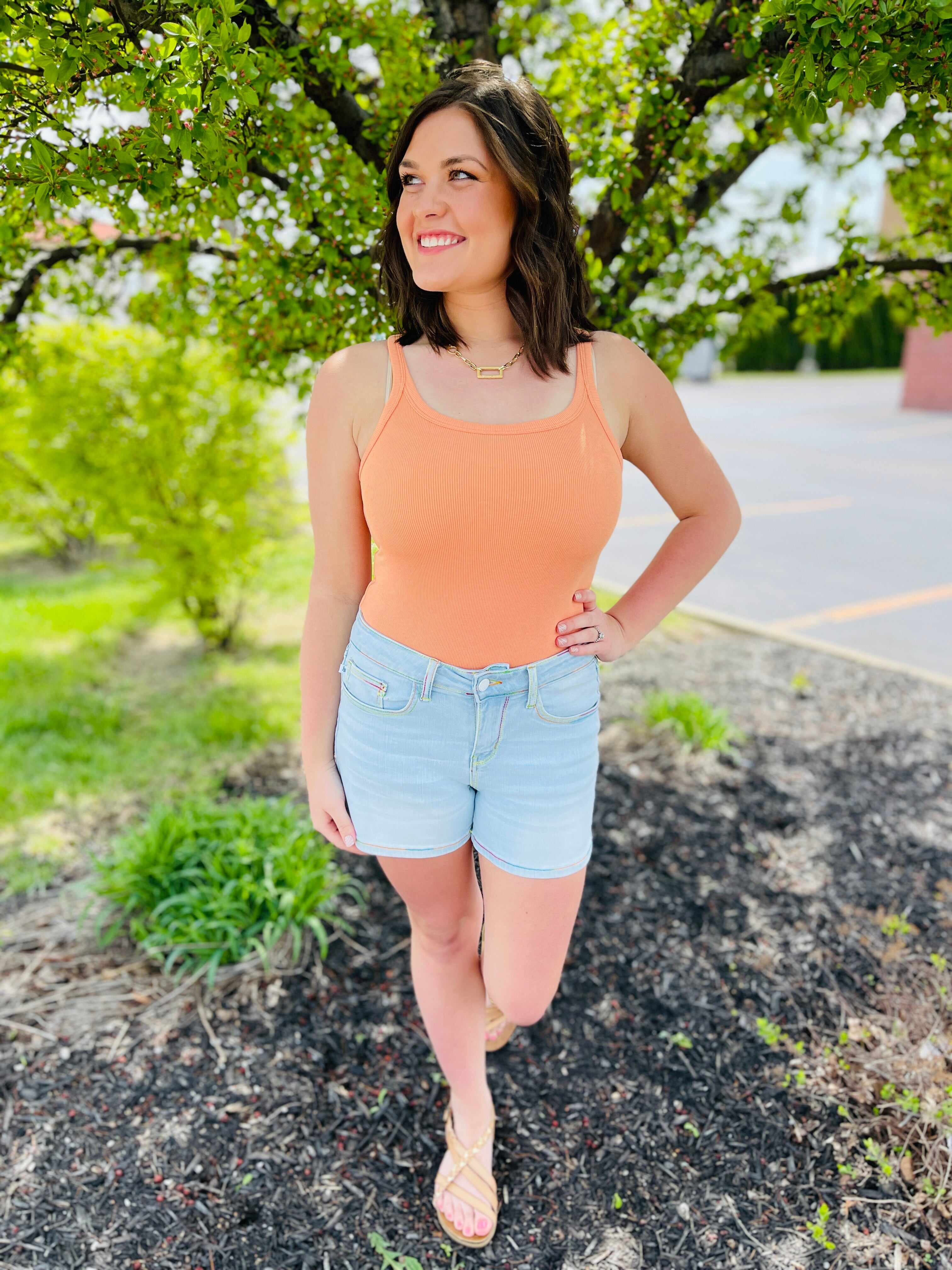 PLUS/REG Make Me Happy Rainbow Thread Shorts