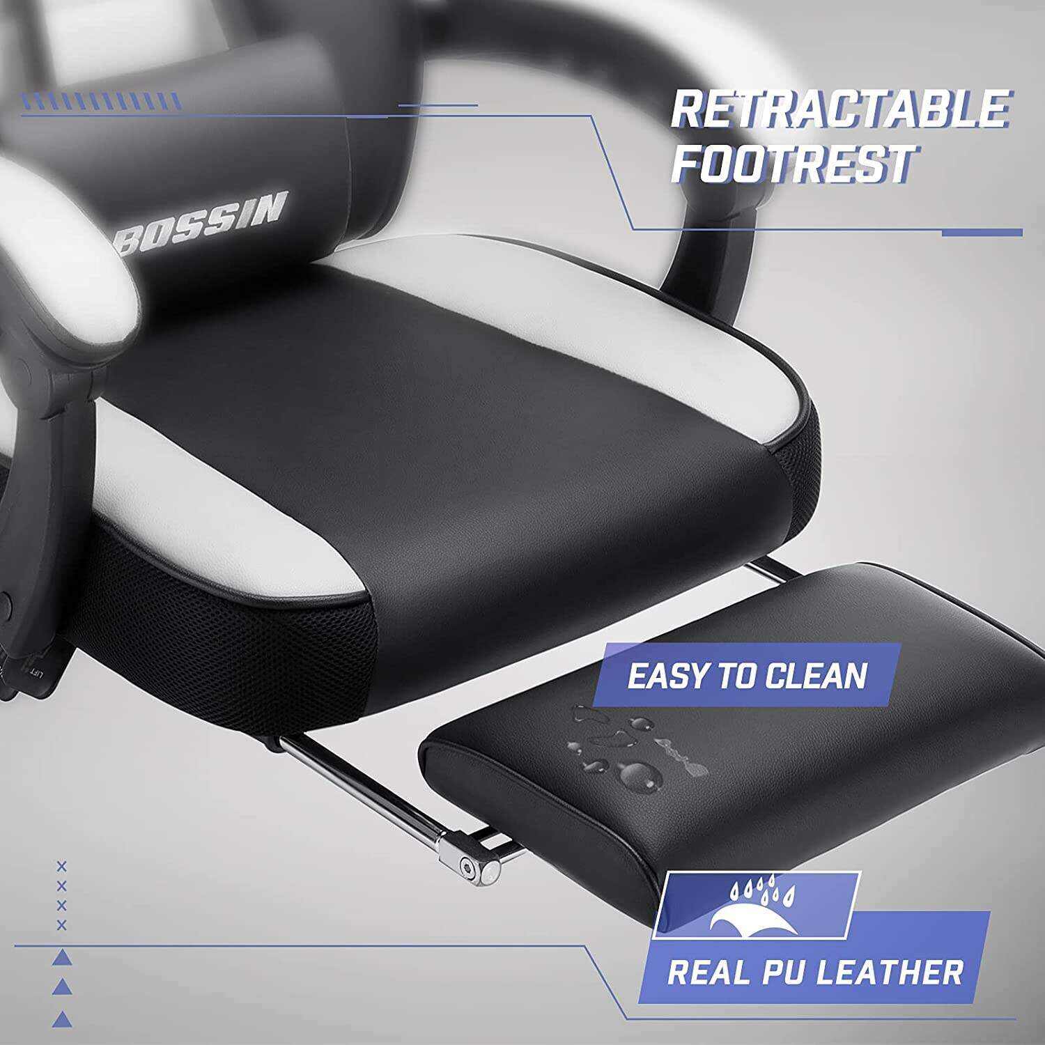 LEMBERI Video Game Chairs with footrest,Gamer Chair for Adults,Big and Tall Gaming Chair 400lb Capacity,Gaming Chairs for Teens,Racing Style Gaming Computer Chair with Headrest and Lumbar Support