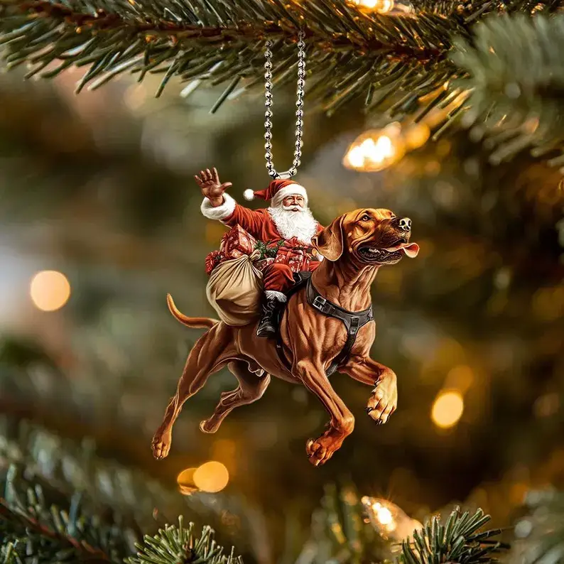 Santa and Animal Ornament