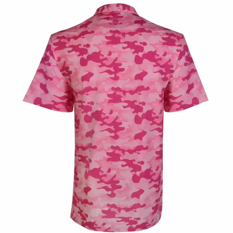 Camo Cool-Stretch Men's Golf Shirt (Pink)