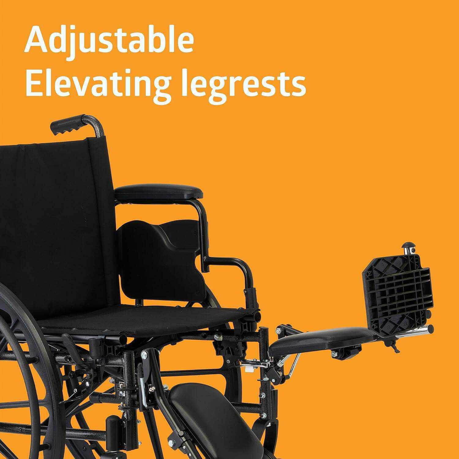 Medline 20” Foldable K4 Wheelchair with Swing-Back Desk-Length Arms & Elevating Legrests, 300 lbs. Capacity, Transport Chair for Adults & Seniors