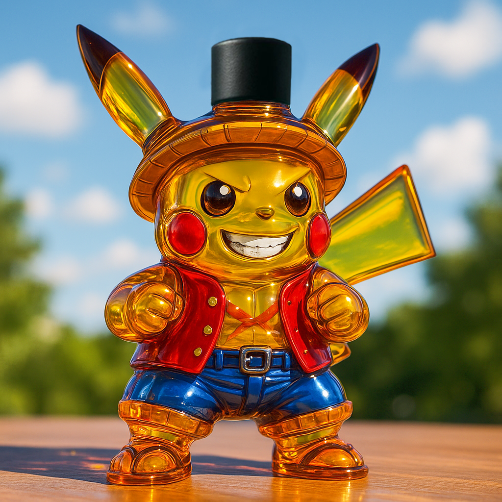 Luffy × Pikachu Whiskey Bottle