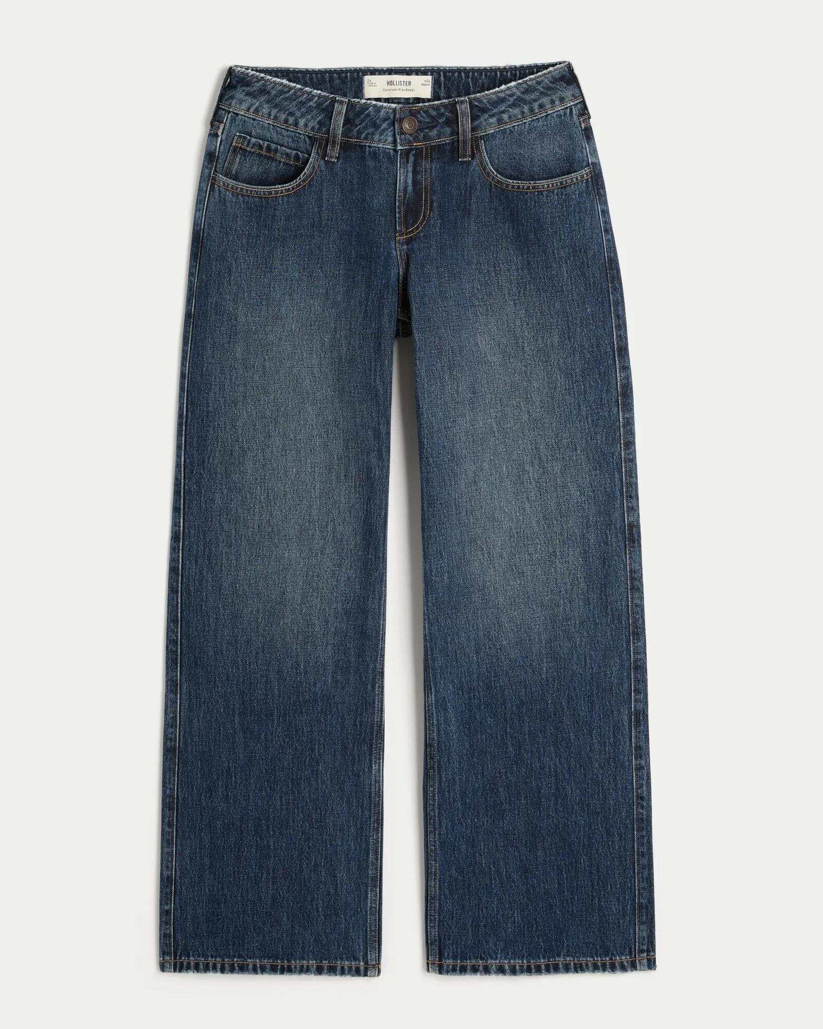 Curvy Low-Rise Light Wash Baggy Jeans