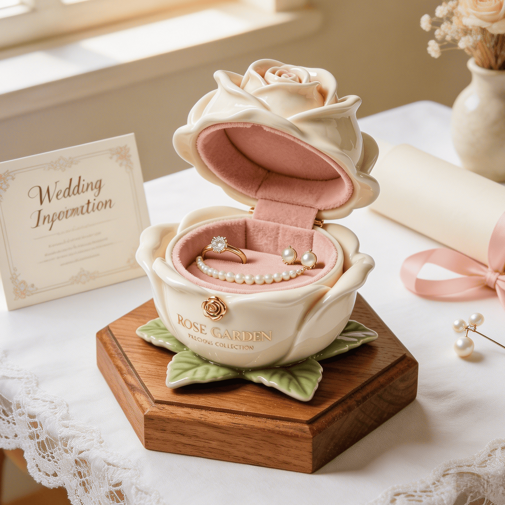 💍Elegant Rose Garden Jewelry Box