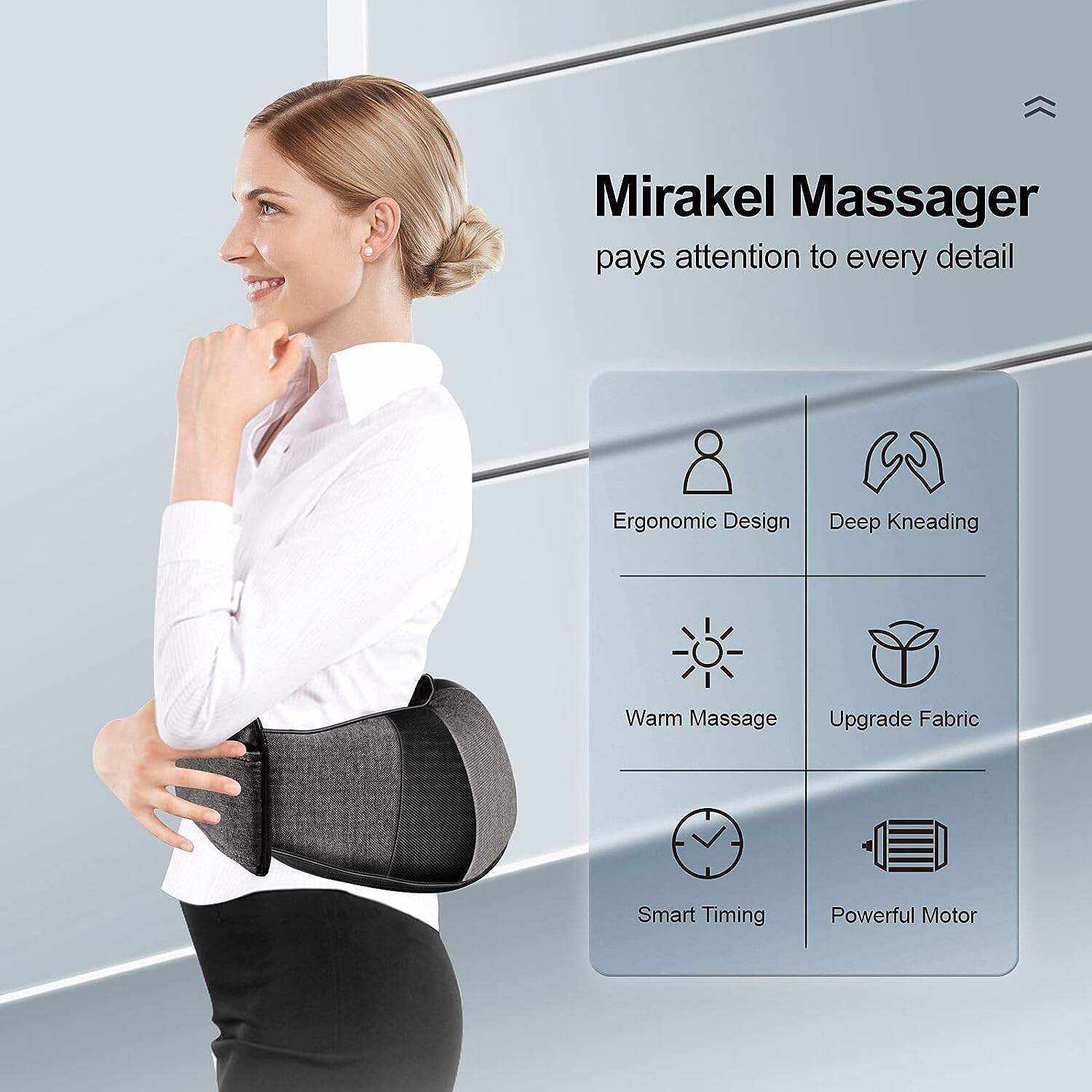 Back Massager, Shiatsu Neck Massager with Heat, Electric Shoulder Massager, Kneading Massage Pillow for Neck, Back, Shoulder, Foot, Leg, Muscle Pain Relief, Get Well Soon Presents - Christmas Gifts