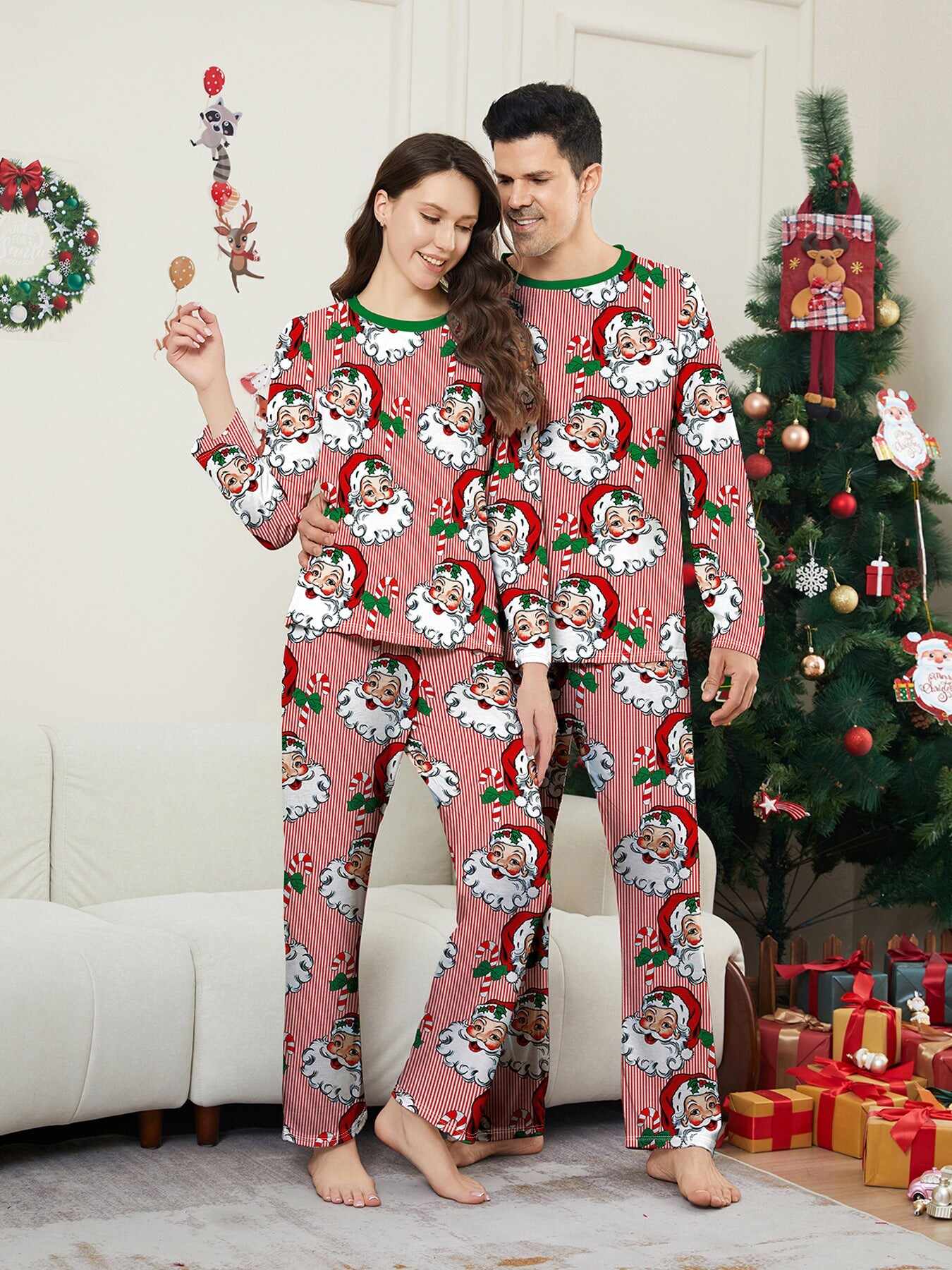 Family Christmas Pajamas Adult's Kid's Xmas Christmas Pattern Matching Set