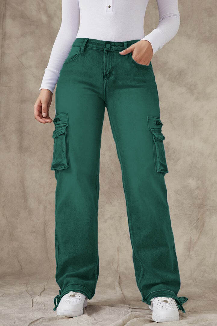 90s Vintage Flap Pocket Low Waist Cargo Jeans