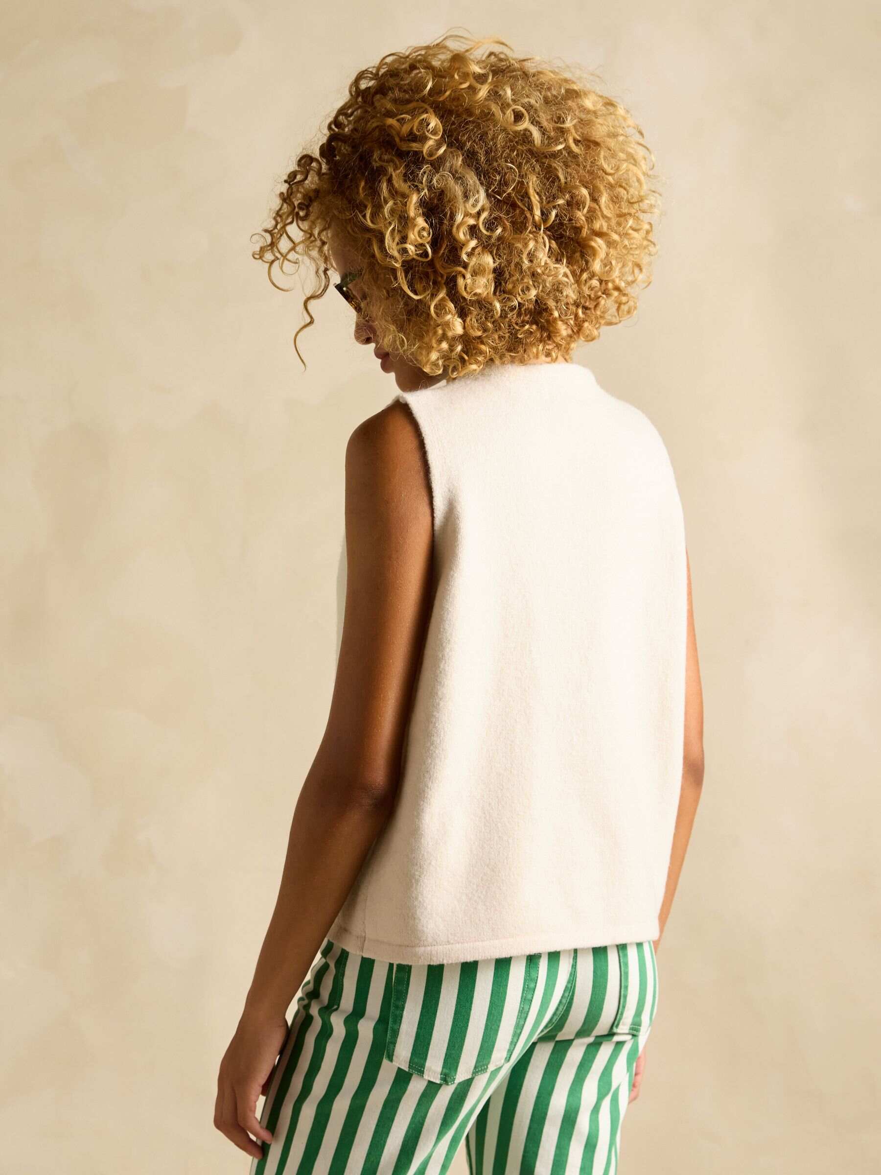 Holly Cream Button Through Knitted Vest