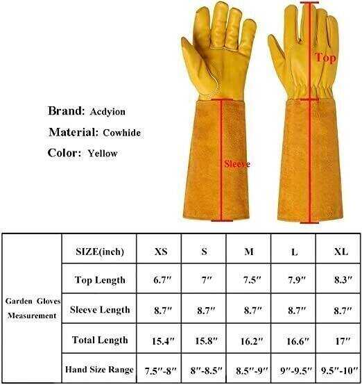 Durable Thick Cowhide Leather Work Garden Gloves