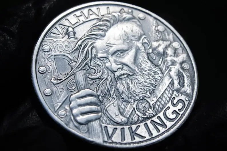 Valhalla Vikings 1 oz .999 Fine Silver Round Odin Owns Ye BERSERKERS