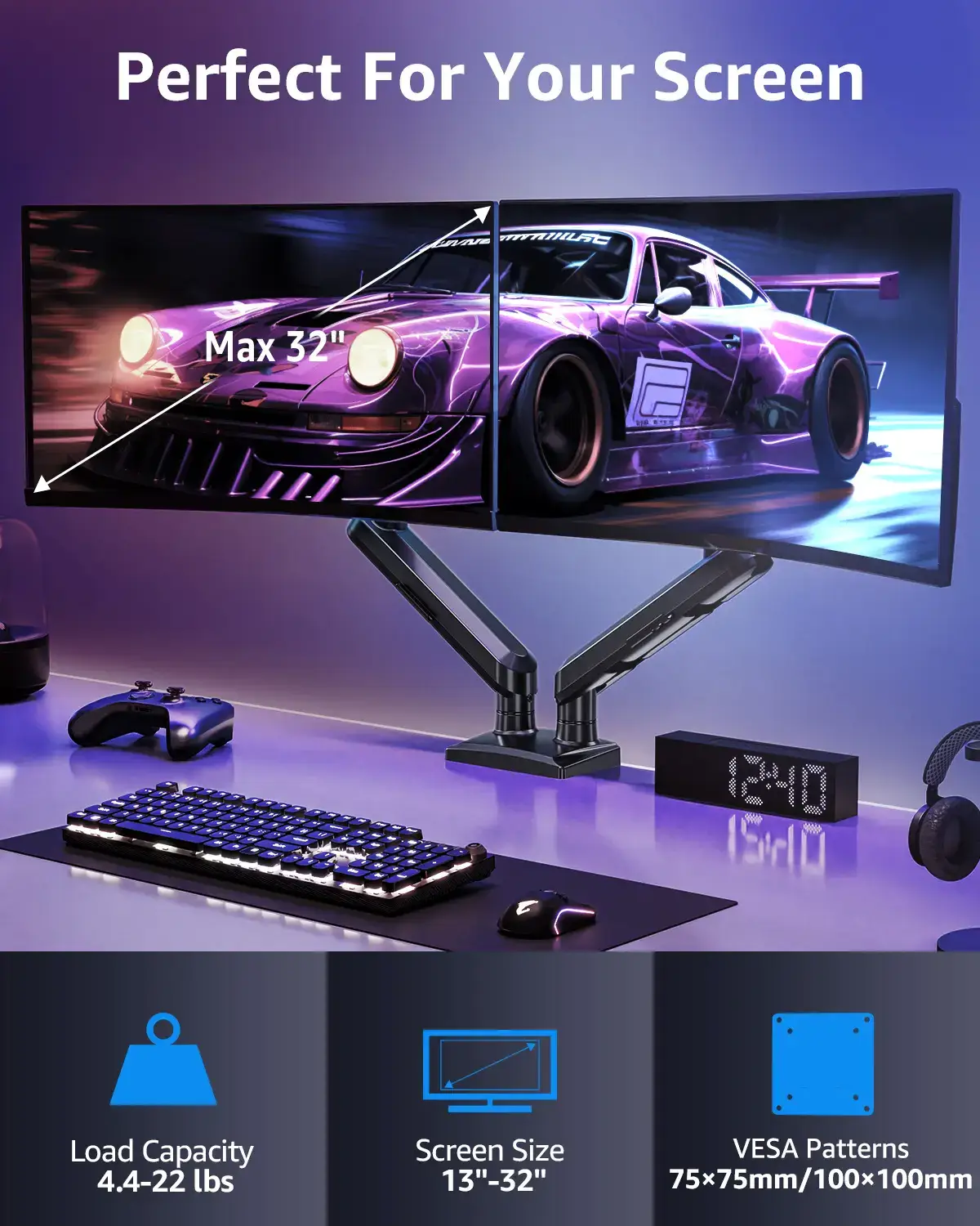 Dual Monitor Stand 13-32