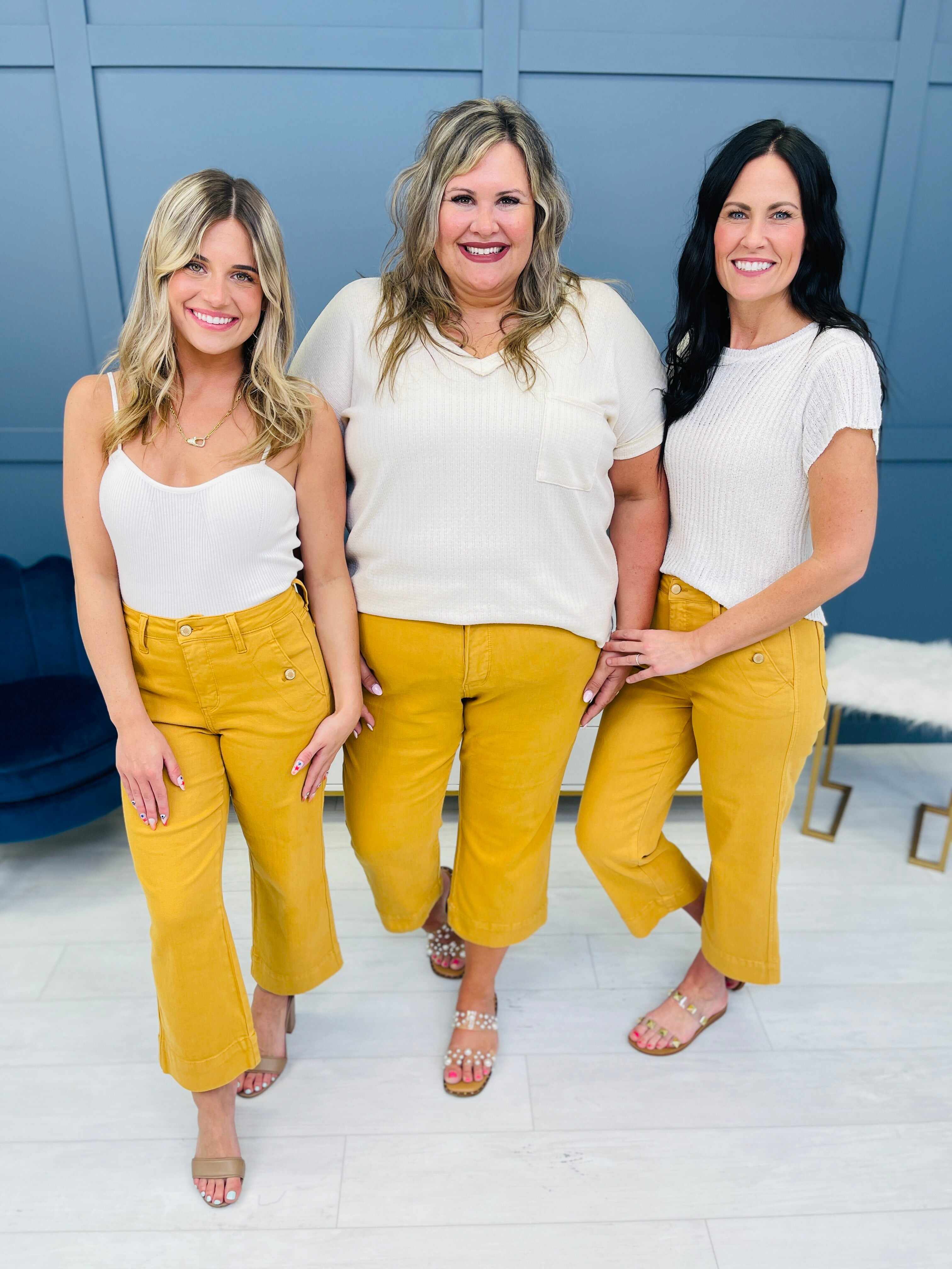REG/CURVY You Are My Sunshine Cropped Wide Leg Jeans