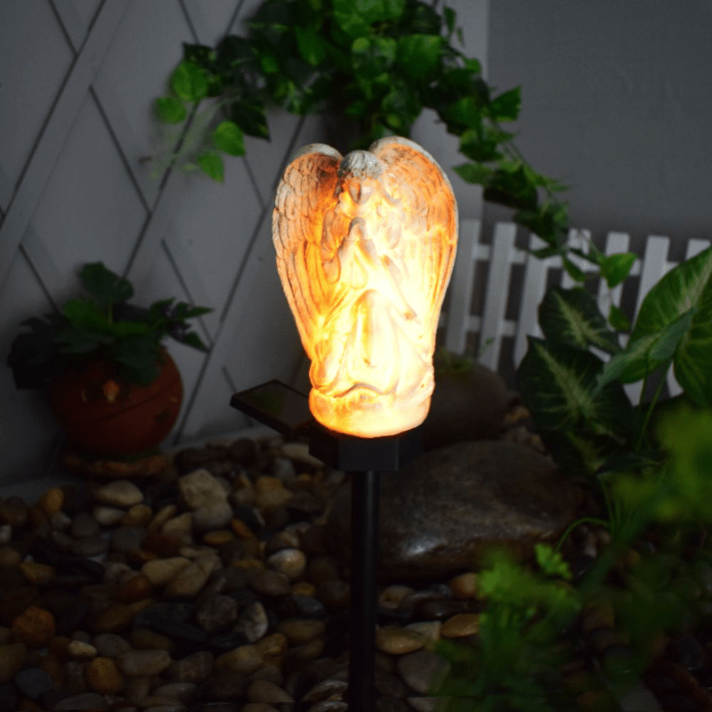 1pc Solar Floor Light, Waterproof Garden Ground Plug Light, Angel LED Floor Lamp, For Garden Landscape Lawn & Outdoor Decoration