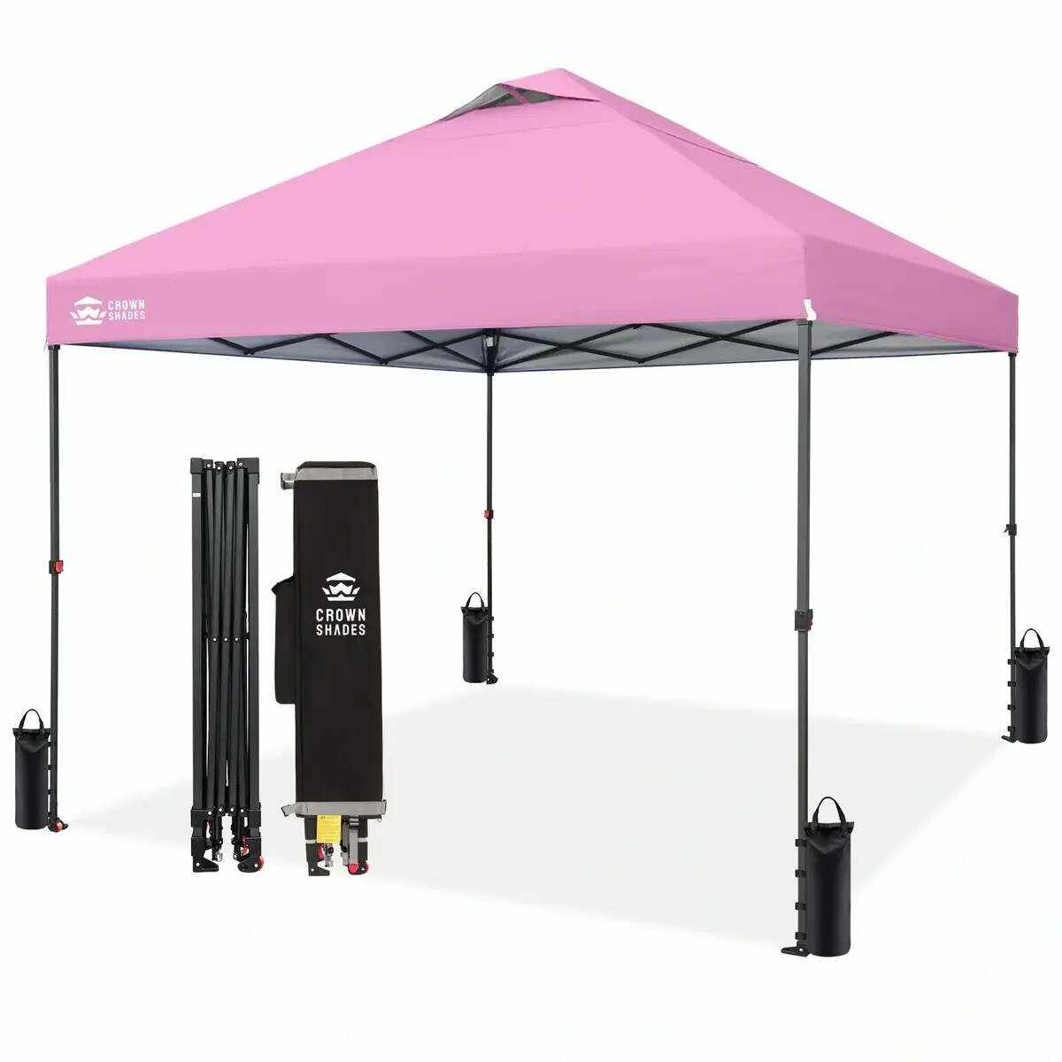 10x10 Pop Up Canopy - Patented Center Lock One Push Instant Outdoor Canopy Beach Tent with STO-N-Go Bag 8 Stakes & 4 Sand Bags