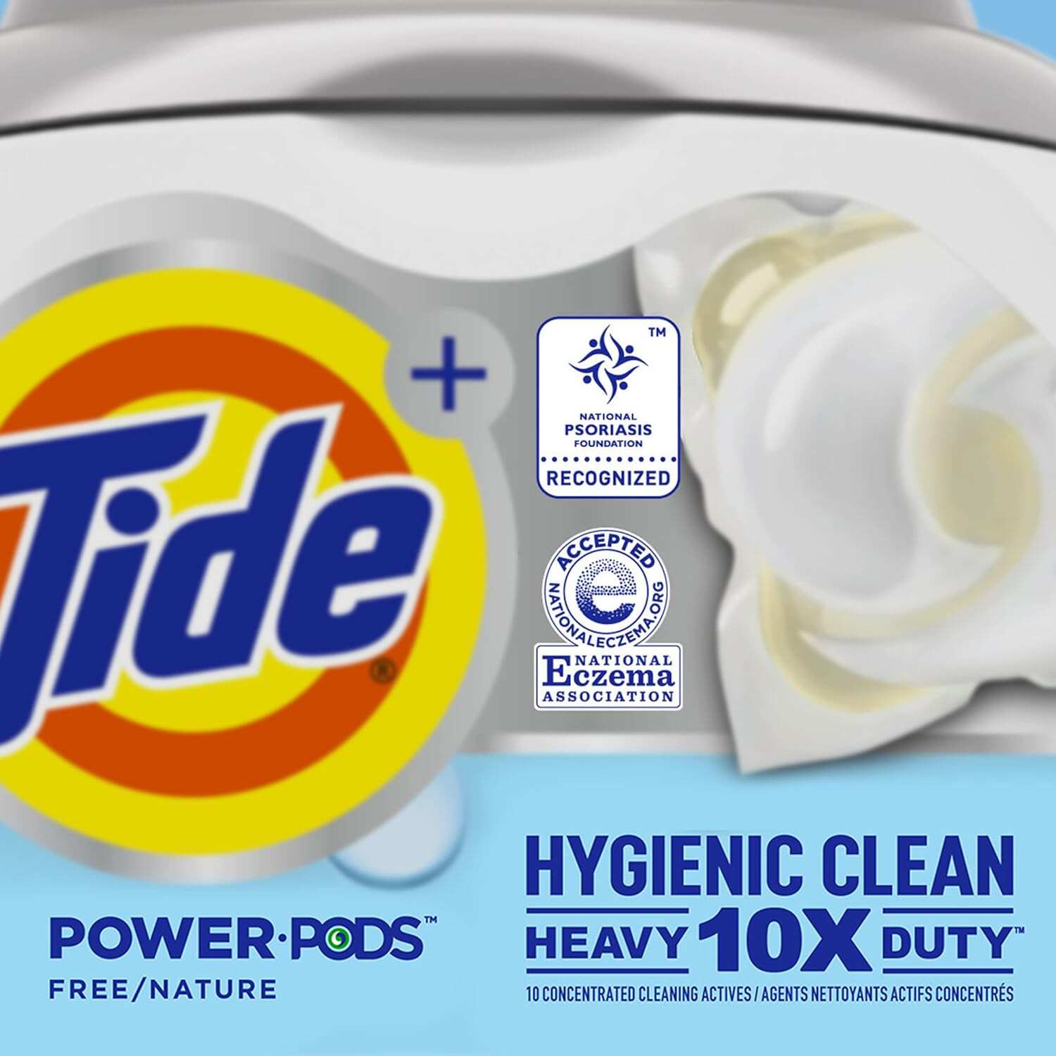 Tide Hygienic Clean Heavy Duty 10x Free Power PODS Laundry Detergent, 63 count, Unscented, For Visible and Invisible Dirt