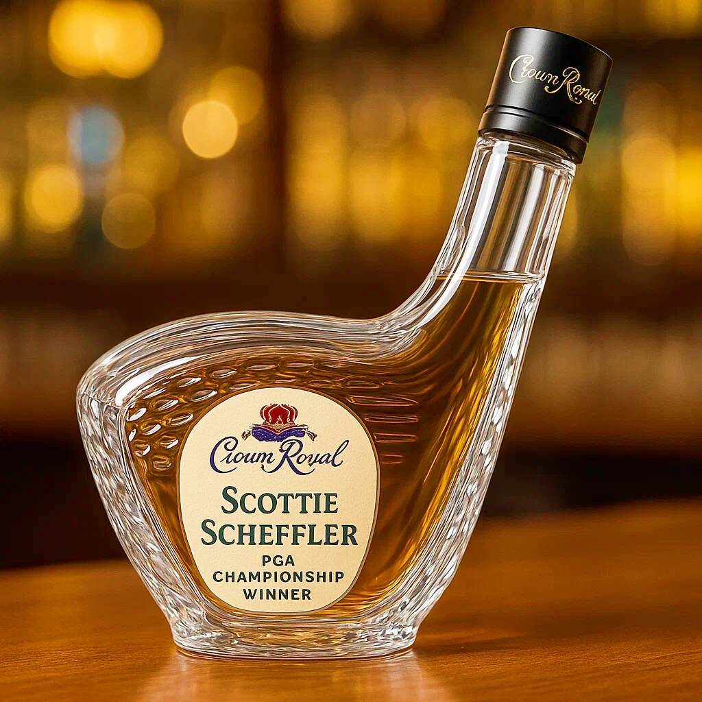 👑2025 Scottie Scheffler PGA Championship Golf Whiskey Bottle
