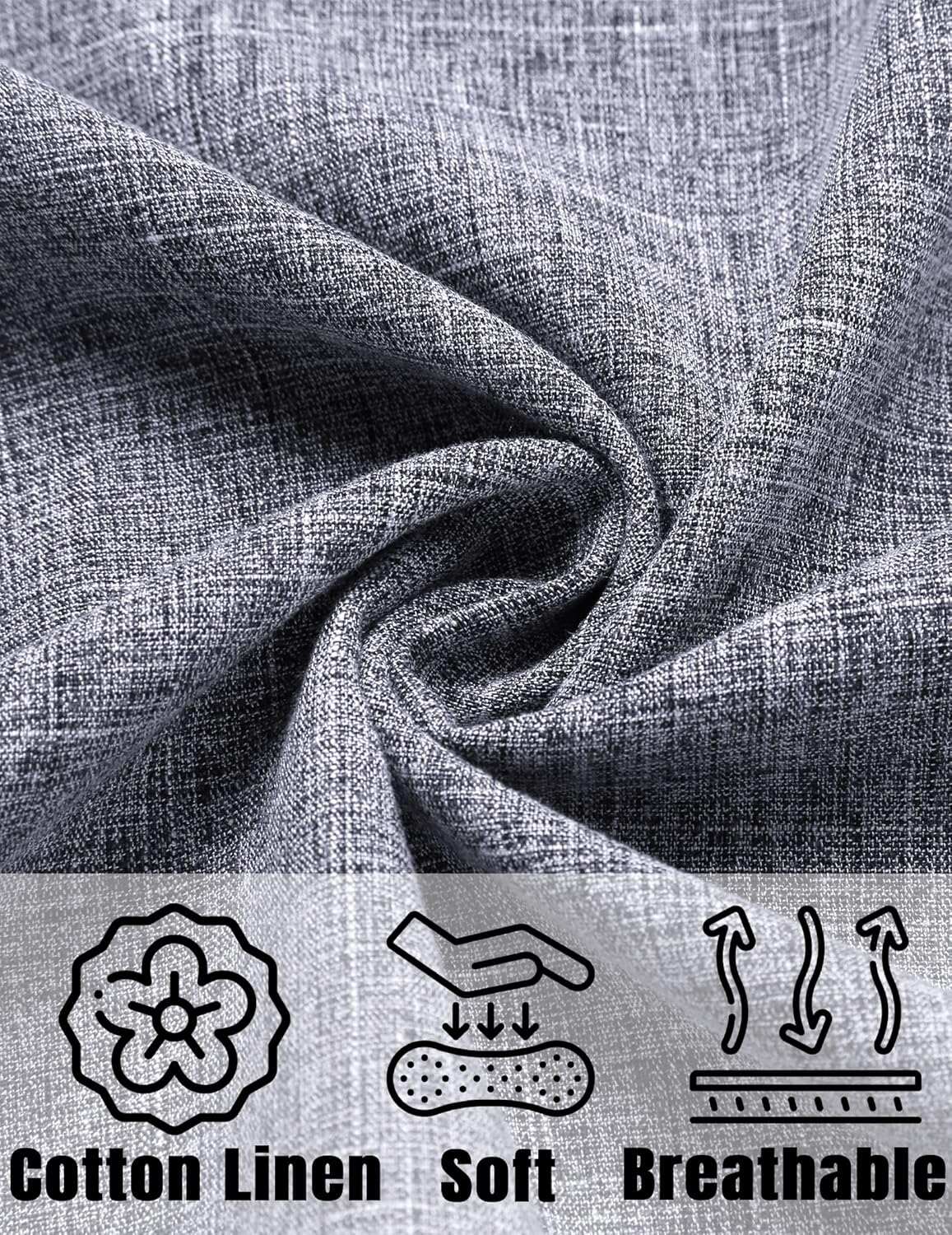 Men's Linen Shirts Short Sleeve Casual Shirts Button Down Shirt for Men Beach Summer Wedding Shirt