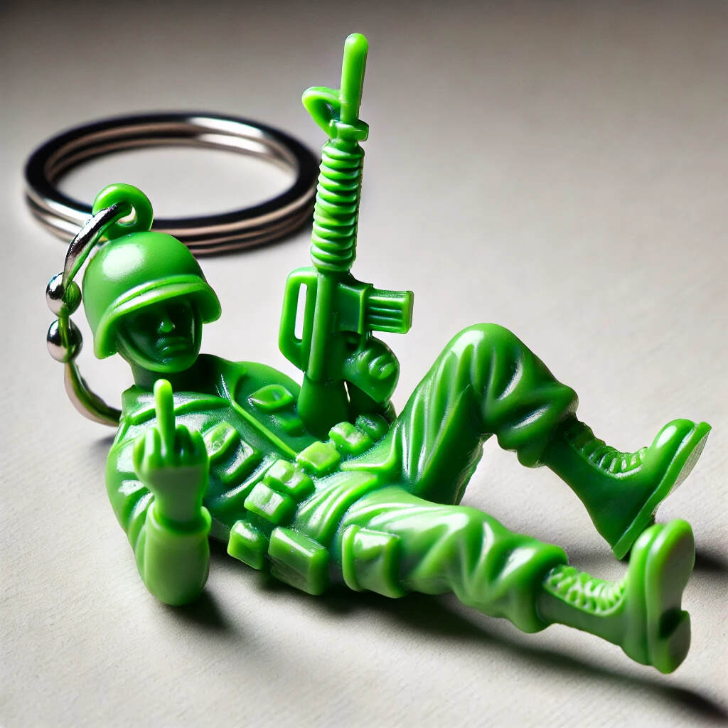 Funny Green Army Man Keychain