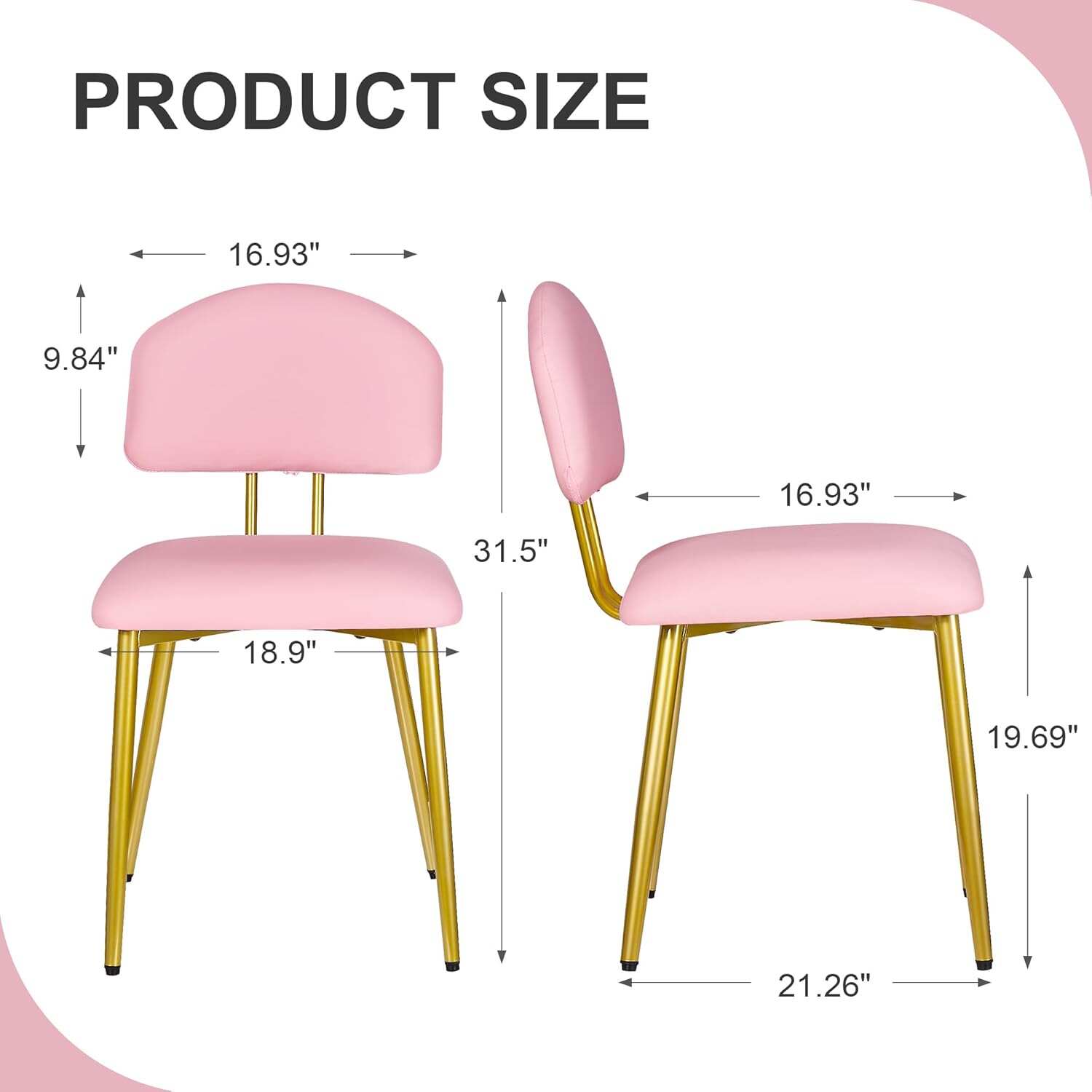 VECELO Dining Chairs Set of 2