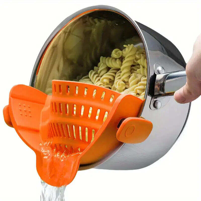 1pc Adjustable Silicone Clip-On Strainer,Pot Strainer And Pasta Strainer,Vegetable & Fruit Drainage Basket,The Perfect Kitchen Accessory For Pots, Pans, And Bowls!