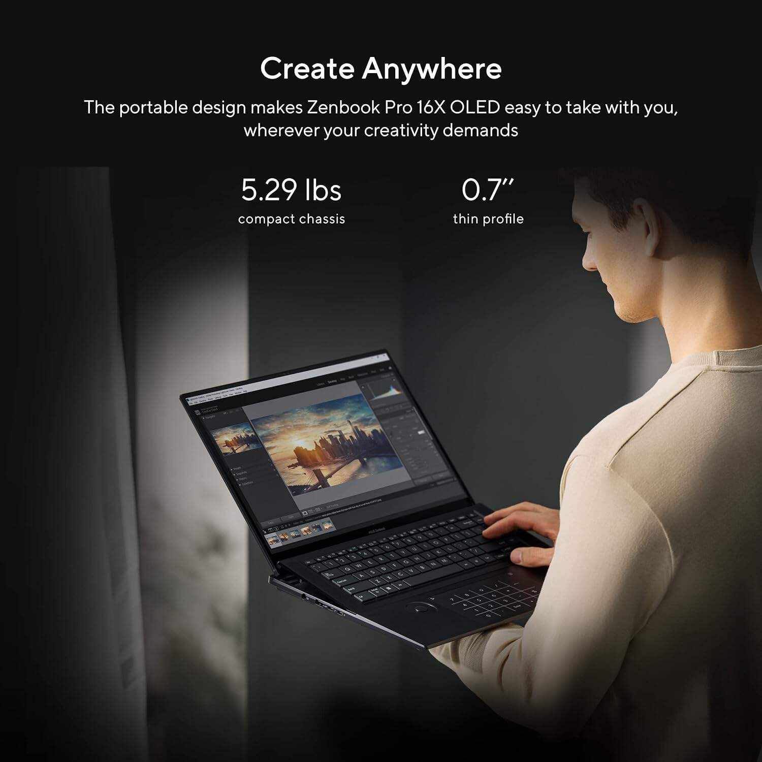ASUS ZenBook Pro 16X OLED 16 inch 4K OLED 16:10 Touch Display, ASUS Dial, Intel Core i9-12900H, 32GB, 2TB, GeForce RTX 3060 GPU, Windows 11 Pro, Tech Black, UX7602ZM-XB96T