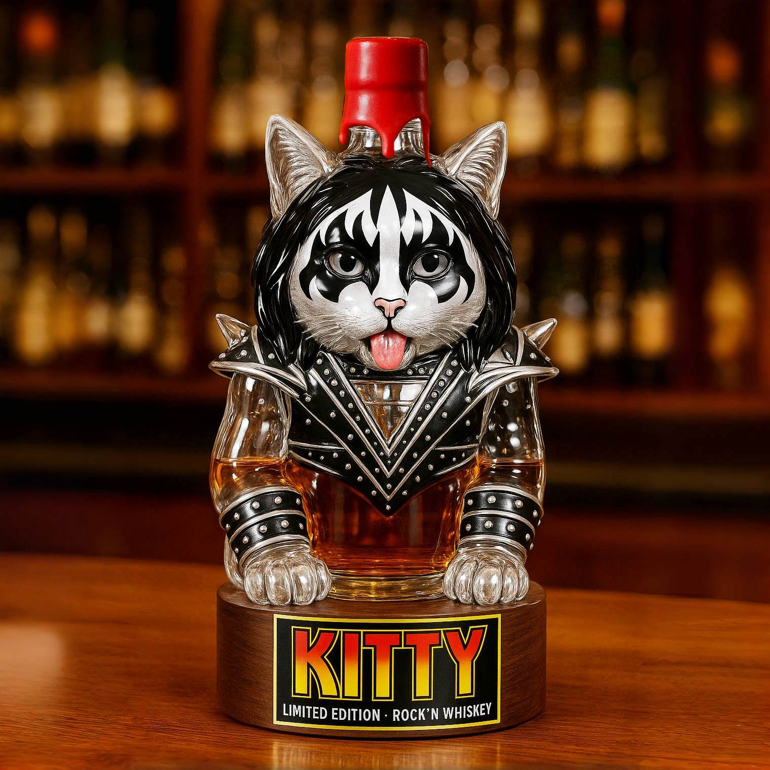 KISS Kitty Whiskey Bottle