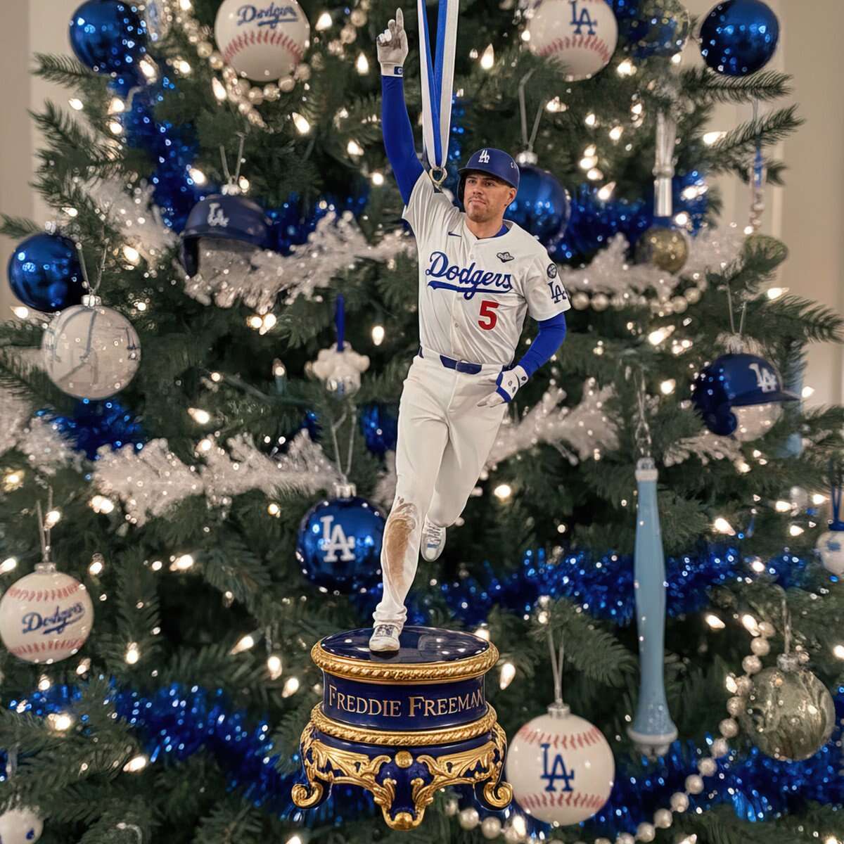Freddie Freeman LA Dodgers Celebration Ornament