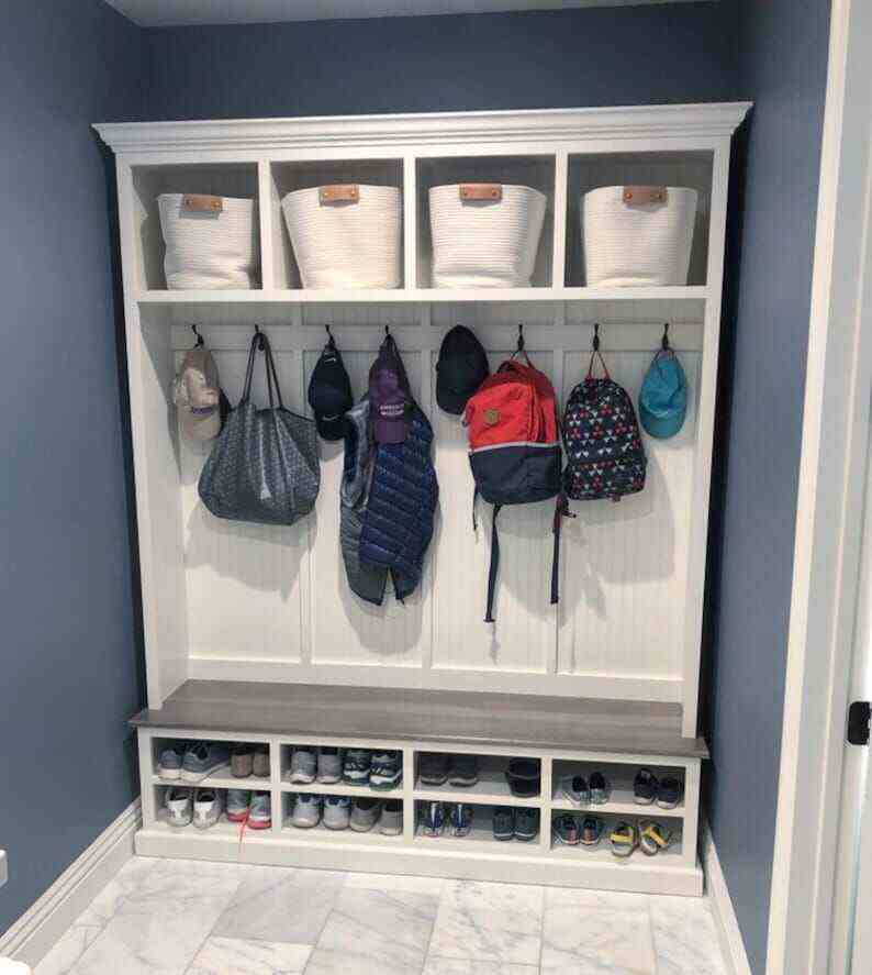 MORAGA 4-section Mudroom entryway storage bench
