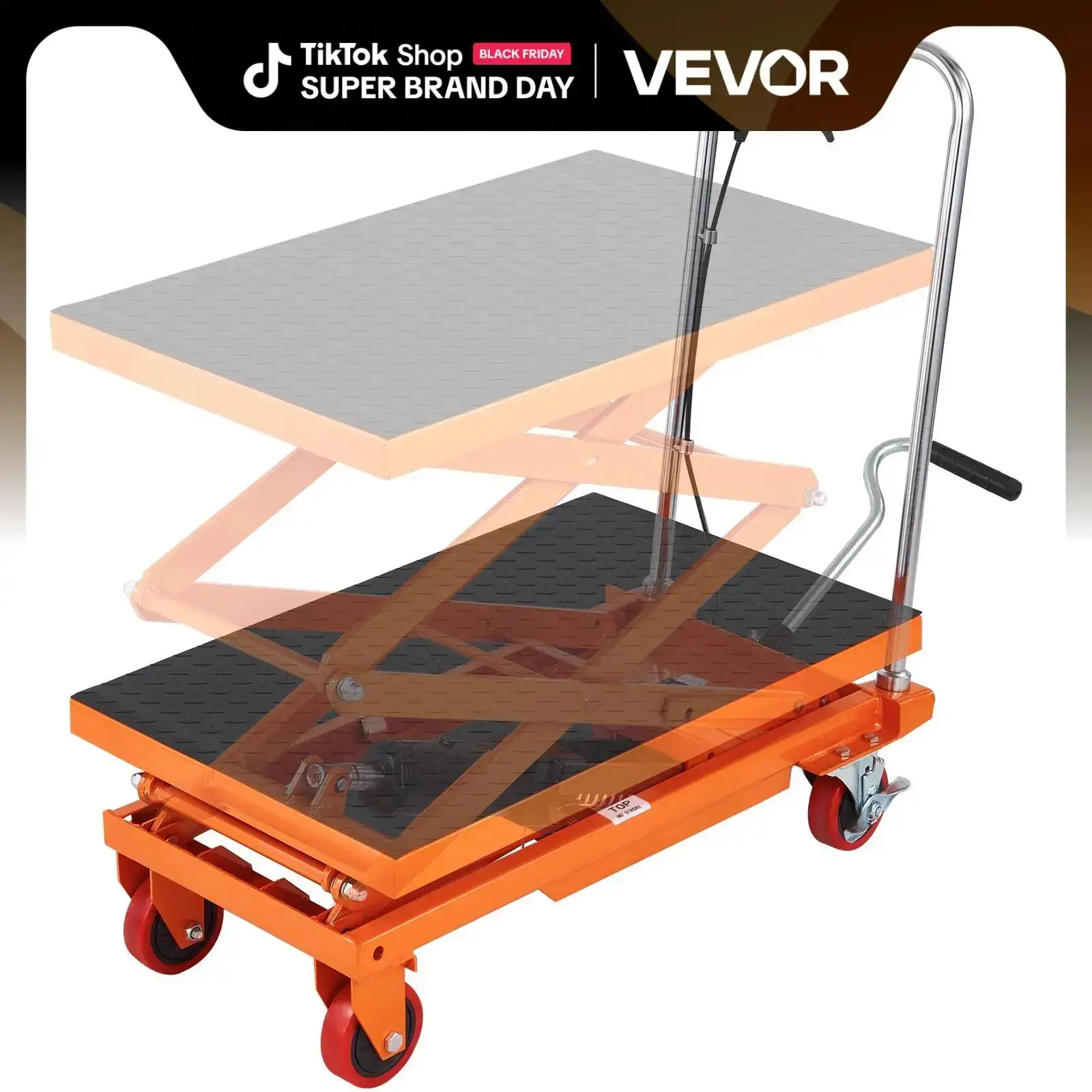 Hydraulic Lift Table Cart 330lbs Capacity 50