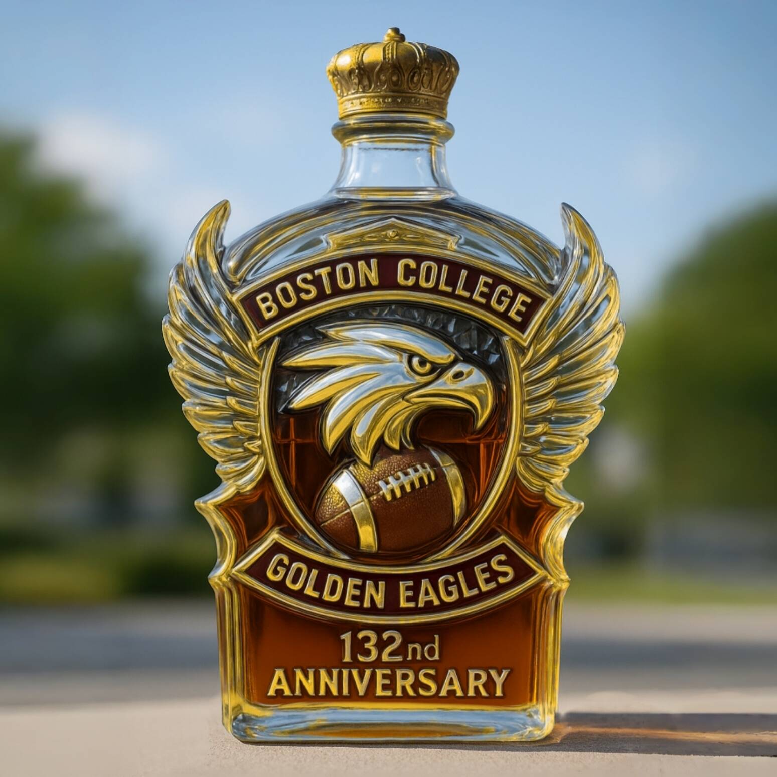 Golden Eagles 132nd Anniversary Whiskey Bottle