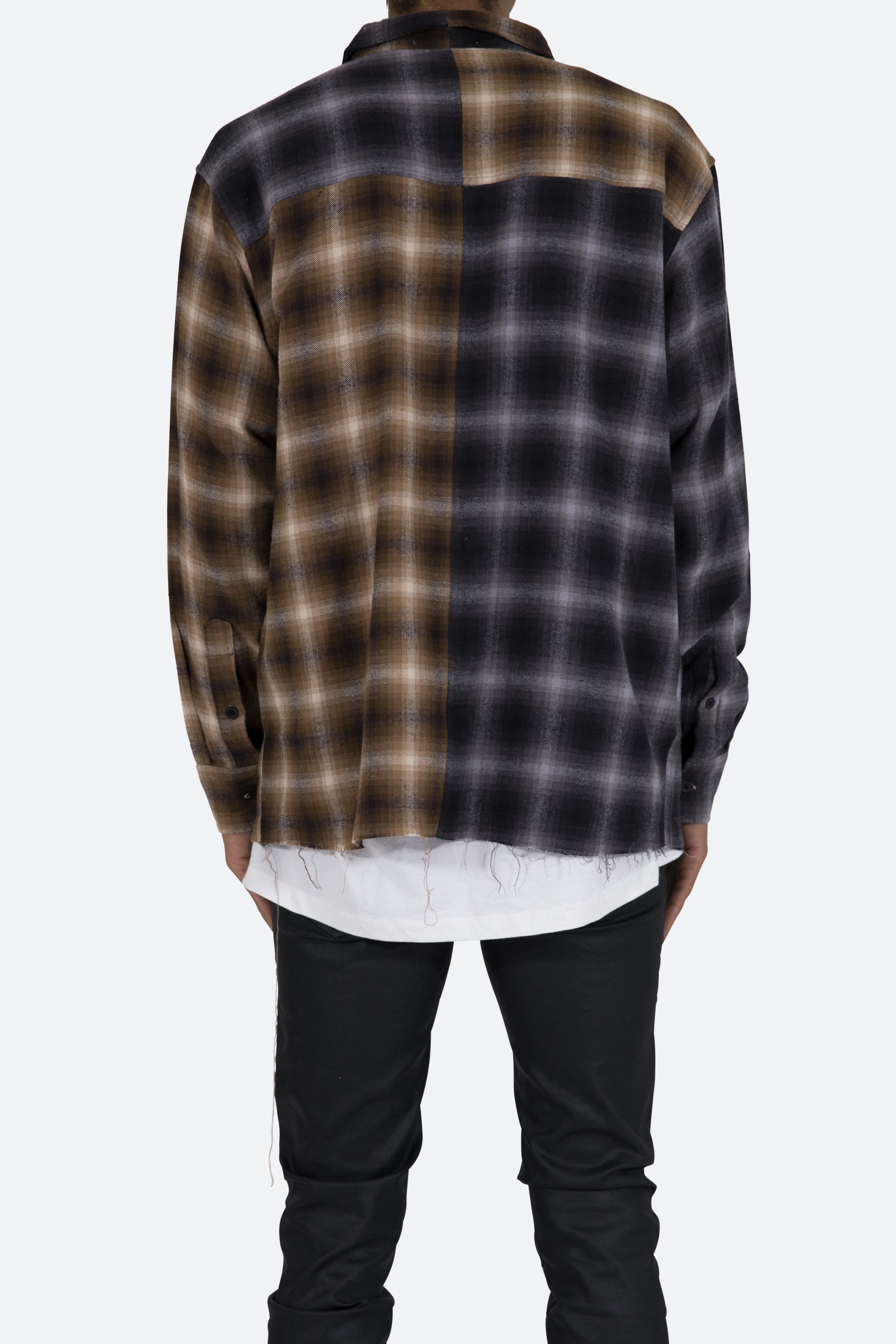 Mismatch Flannel Shirt - Brown/Grey