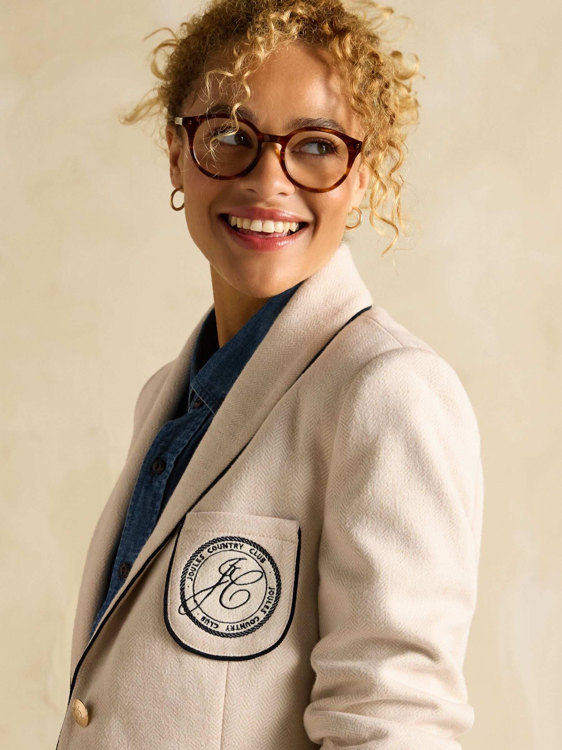 Hartley Oat Shawl Collar Blazer