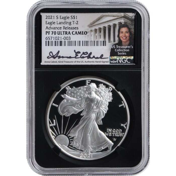 Complete Six Coin Set of Every Advance Release Silver Eagle - Cabral Signatures
