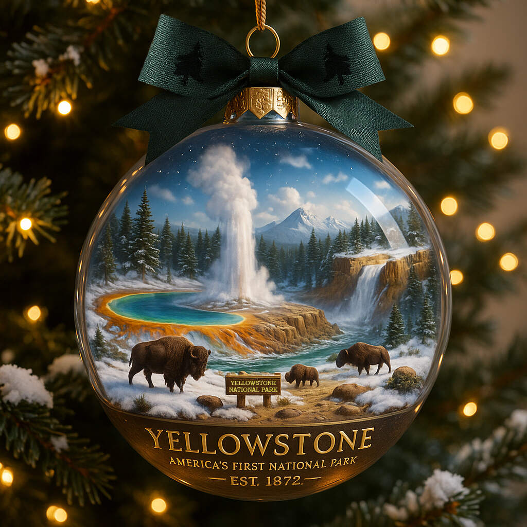 Yellowstone Snow Globe Ornament