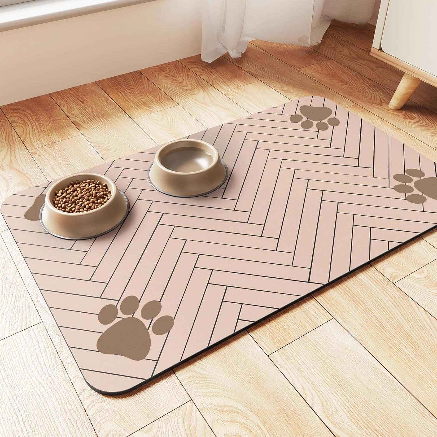 Pet Feeding Mat-Absorbent Pet Placemat for Food and Water Bowl, with Waterproof Rubber Backing, Quick Dry Water Dispenser Mat for Dog and Cat (20