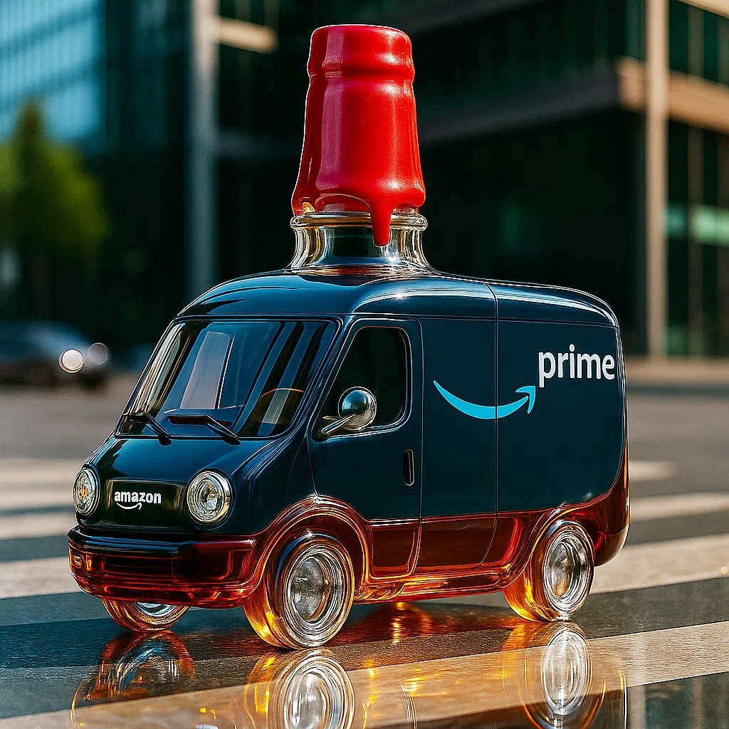 Amazon Prime Truck Whiskey Bottle