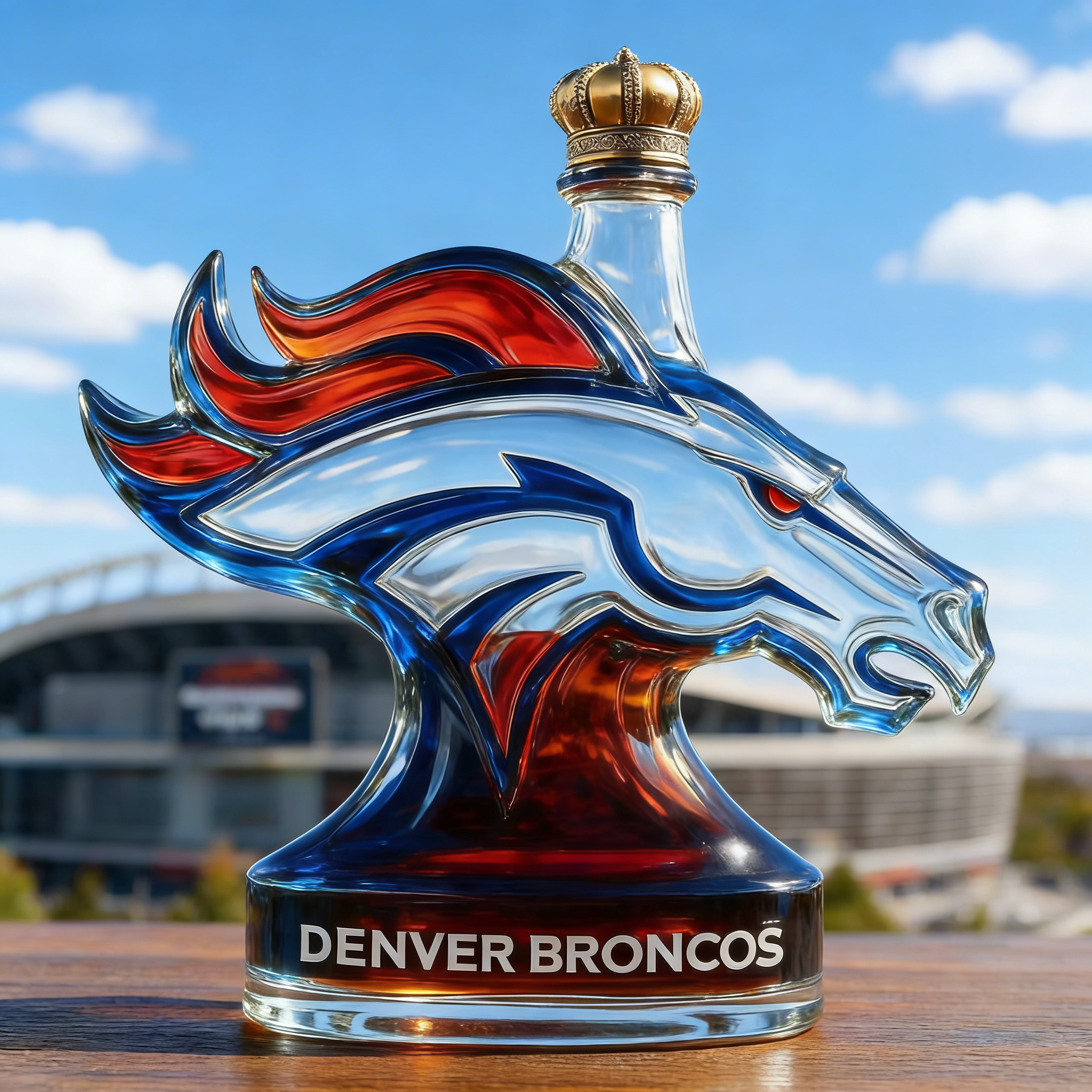 Denver Broncos whiskey bottle