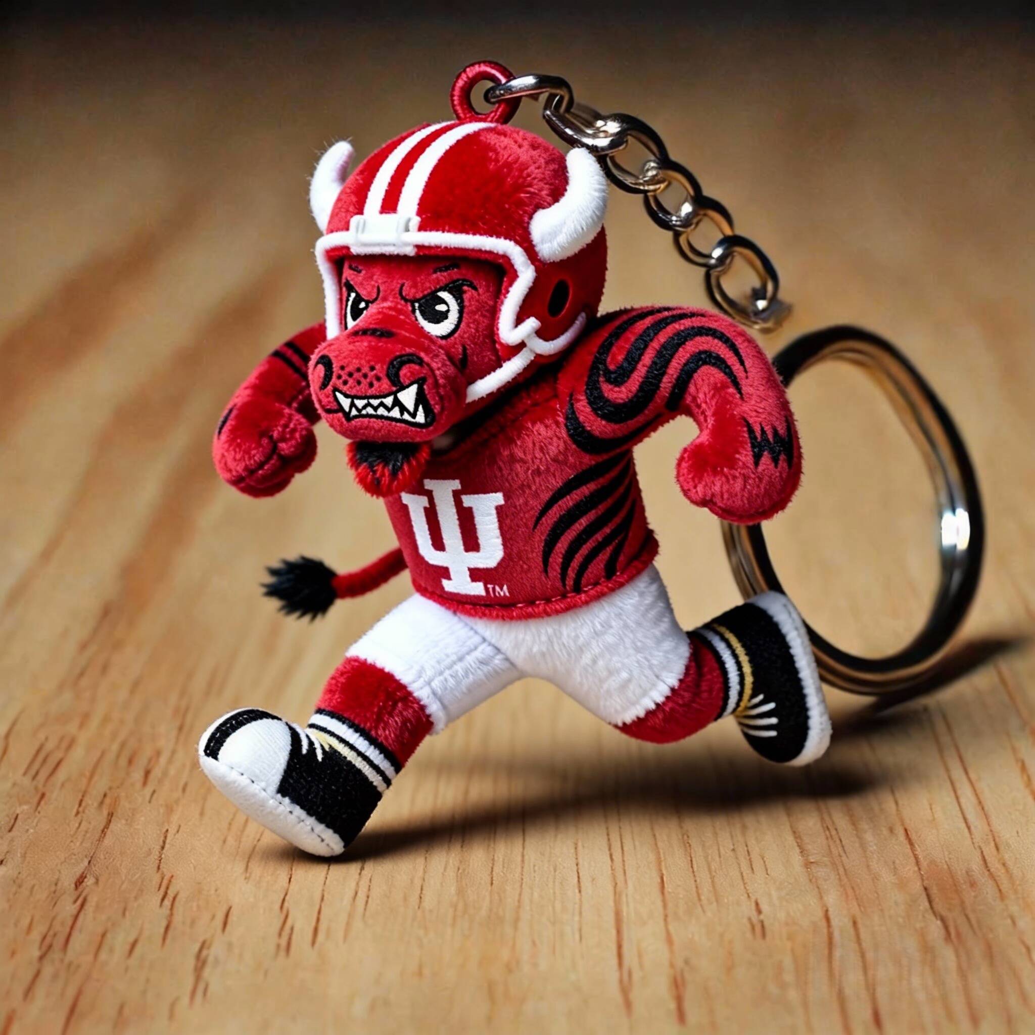 Indiana Hoosier Bison Mascot Keychain