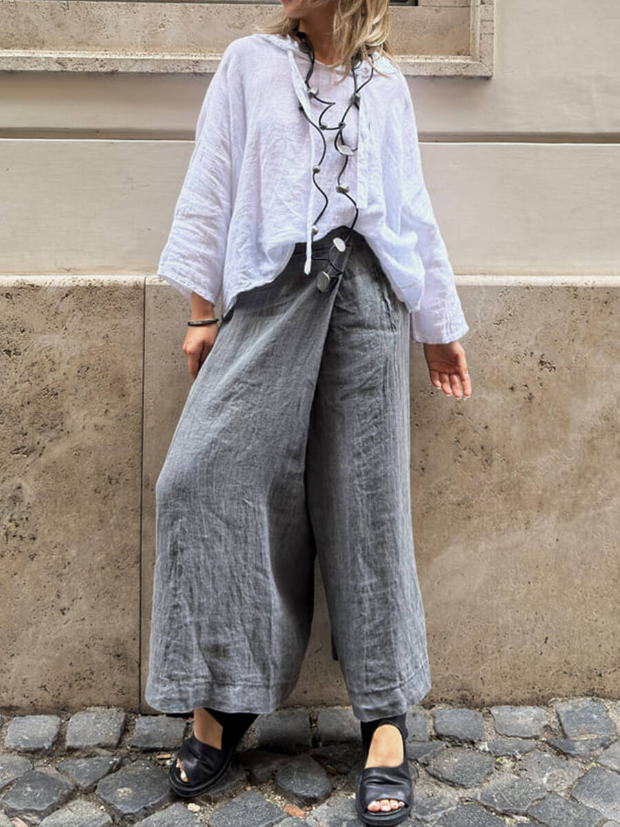 🔥Summer Arrivals🌟Women's Cotton And Linen Casual Wide Leg Pants